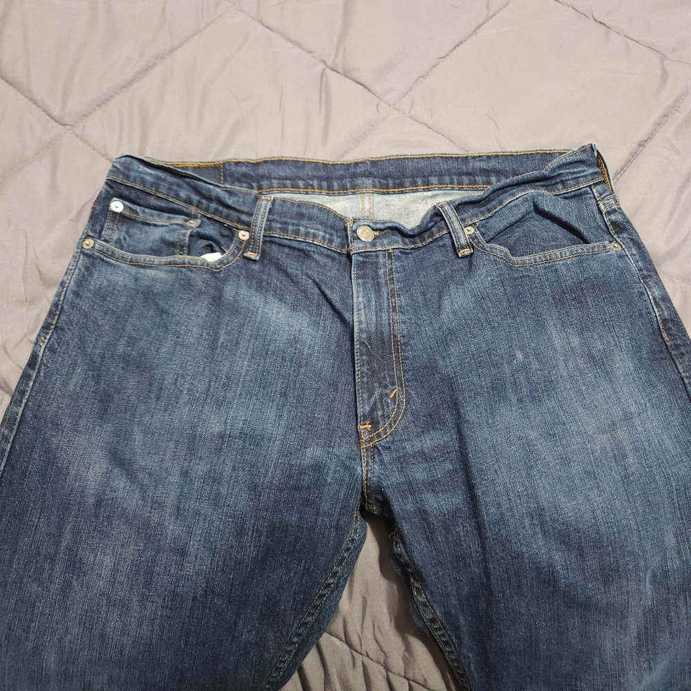 Levi's 514 Straight Fit Jeans Men's 38x32 High Rise Blue Stretch Denim - Picture 3 of 13